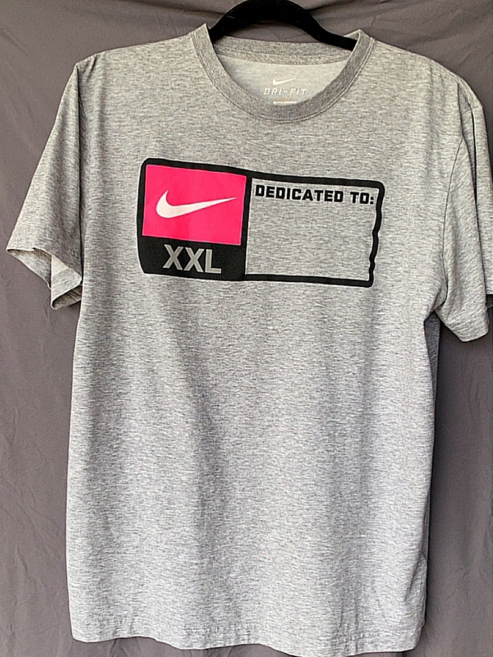 Vintage Nike Dri-FIT Breast Cancer Awareness Dedicated To Tee Gray L